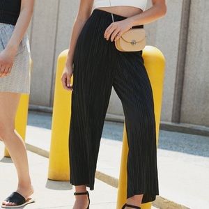 & Other Stories Black Pleated Accordion Pants